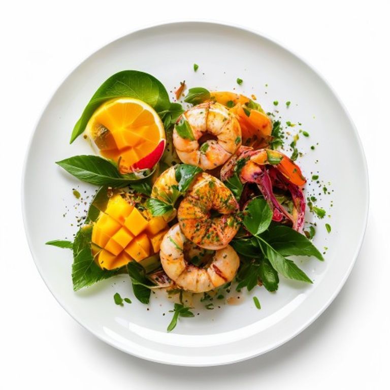 Silk Road Southeast — Thai herb shrimp with mango salad and coconut aromatics